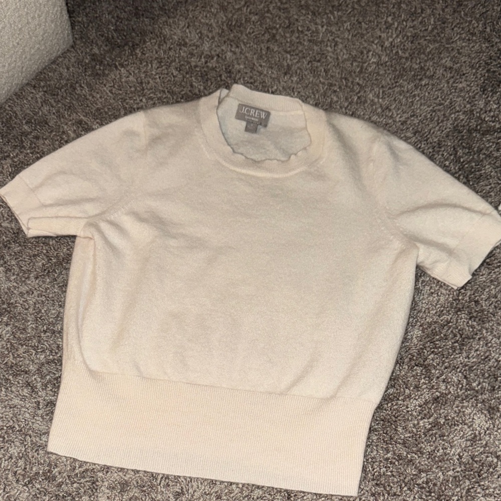 J. Crew cream Crewneck Sweater cashmere